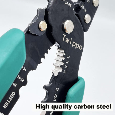 Wire Crimper Tool with Stripper Cutter, Crimping Tool for Open Barrel Terminals and Heat Shrink Connectors, 26-10 AWG