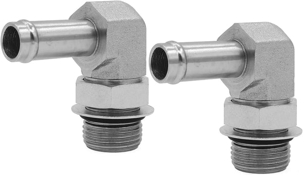 (2-PACK) 4601-10-12-NWO Hydraulic Adapter Fitting, 5/8" Hose Barb × 3/4" Male Adjustable O-Ring Boss