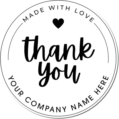 Packages 1-5/8" Custom Thanks Stamper Personalized Pre-Inked Round Pre-Inked Heartfelt Gratitude Stamp for Small