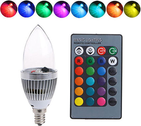 MUNEFE Bulbs Dimmable Bulbs Bulbs Fixtures(E14) Led Color Chanin Liht with Remote Control, Liht Decorative, Clear