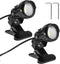QWORK 10W Clamp Spot Light Set 2 Pack Adjustable Cool White Focused