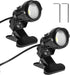 QWORK 10W Clamp Spot Light Set 2 Pack Adjustable Cool White Focused