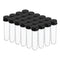PATIKIL 30ml Plastic Test Tubes, 24Pcs with Screw Caps, 109x24mm for Lab Use, Party Decoration, Black