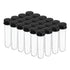 PATIKIL 30ml Plastic Test Tubes, 24Pcs with Screw Caps, 109x24mm for Lab Use, Party Decoration, Black