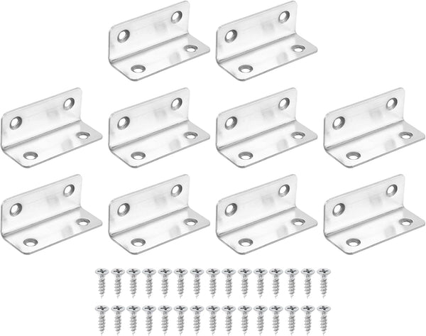 uxcell 10Pcs L-Shaped Brackets Corner Brace, 0.98"x0.98"x2.36" Corner Bracket Shelf Bracket Right