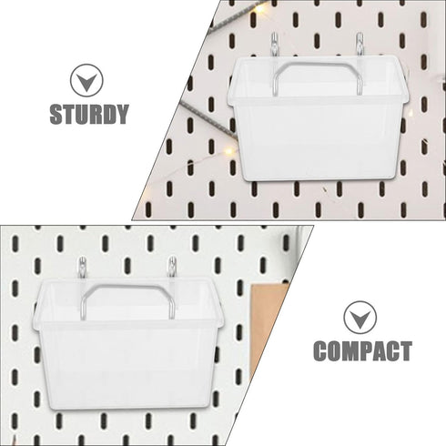 4Pcs Room,3.7x3.2x1.9 Pegboard Baskets: Hanging Pegboard Plastic Bins for Tool Organizer, Workbench Garage Wall Storage