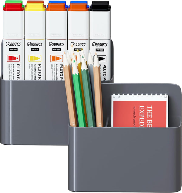 Mabrasse 2p Magnetic Dry Erase Marker Holder, Pen and Eraser Holder for Whiteboard, Office, Refrigerator, Locker