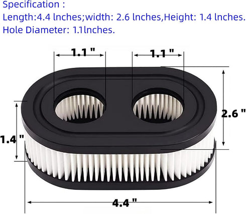 5-pack Air Filter 593260, Replacement for Stratton and Briggs Lawn Mower Air Cleaner Cartridge