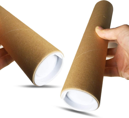 GIEHOUGRIO 2 Pack Mailing Tubes with Caps for Poster, Artwork Storage, Shipping Blueprints, 2 inch x 12 inch