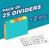Chell 4x6 Plastic Index Card Dividers, Heavyweight Poly Index Card Guides A-Z for Flash Cards and Recipe Cards, with Alphabetical/Blank Stickers, Pack of 25 by chell