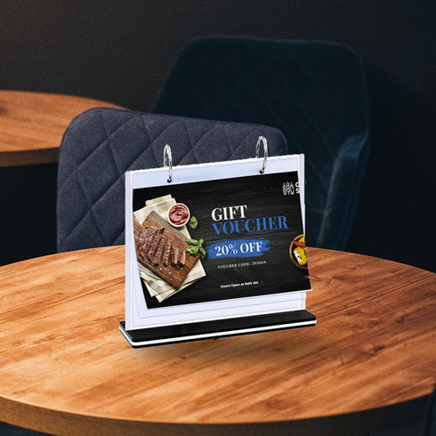 T-Shaped Multi-Page Flip Acrylic Sign Holder for Menu/Photo/Advertising/Drink Display Stand 12.1x9.3inches