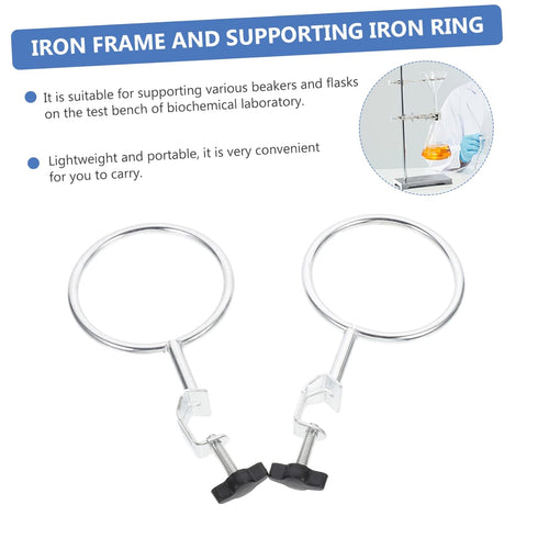 2pcs Hoop Experiment Support Ring, Closed Ring Laboratory Support Stand Clamps for Beakers, Iron Accessories Cook