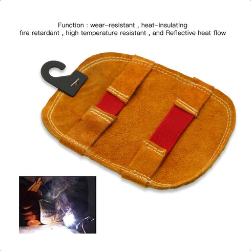 Hand Heat Shield High Temperature Pad, Split Cowhide Leather Aluminized Back Welding Gloves, Welding Heat Deflector PK-1