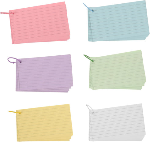 5sets TEHAUX Blank Index Note Cards Binder Writing Cards for Vocabulary Daily Planning and Study Convenient Portable