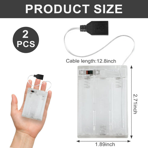YCQDDA (2 Pack 5V 5V PCS) Portable USB Battery for LED Neon Signs Battery Operated Power Supply Converter for Plug