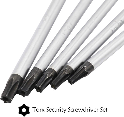 T15 T20 T25 T27 T30 Torx Screwdriver Set, 6inch Magnetic Driver Star Bit for Computer Repairing