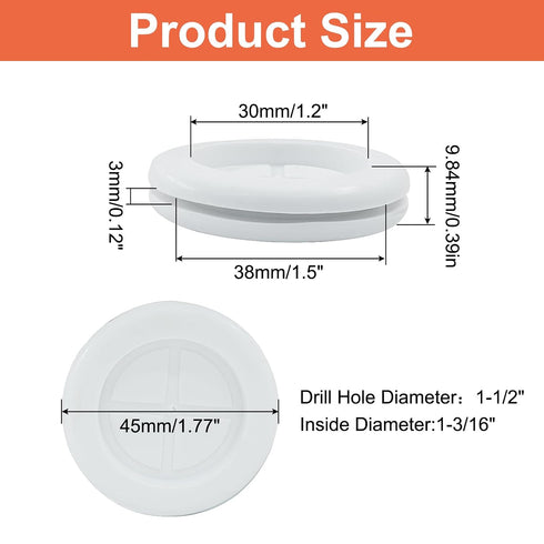 Zorveiio 12PCS 1-3/16" 1-1/2" Grommets Grommet ID in Rubber Double-Sided Firewall Round Rubber Plug Hole for Automotive