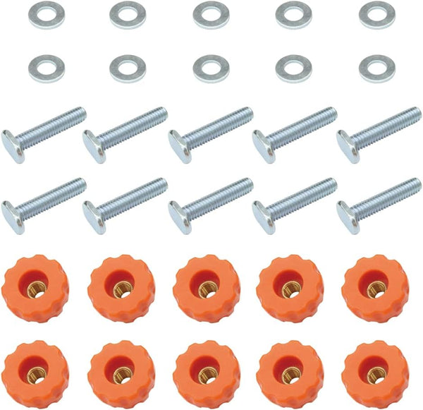 O'SKOOL T-Track Knob Kit with 5/16-18 Knobs, T-Bolts, and Washers for Woodworking Jigs and Fixtures, 10 Pack