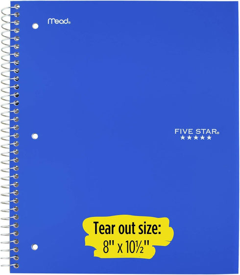 Five Star Wirebound Notebook - 1-Subject, 100-Count, Wide Rule, Royal Blue (72023)