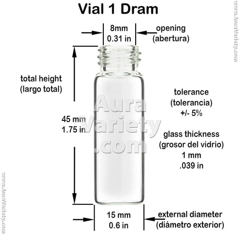 144-Pack 1 Dram Clear Glass Vials with Coned Caps, 4 ml, for Oils and Crafts