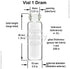 144-Pack 1 Dram Clear Glass Vials with Coned Caps, 4 ml, for Oils and Crafts