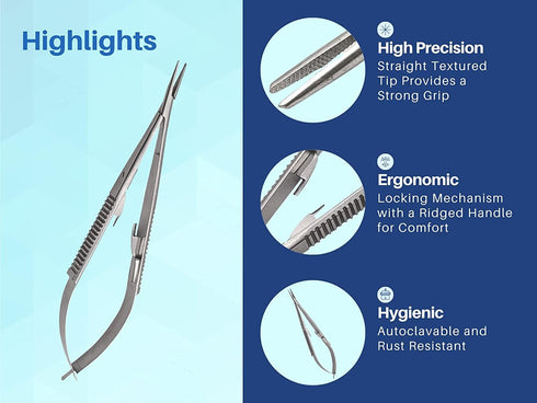 3 5.5 inches ARTMAN INSTRUMENTS pcs Castroviejo Needle Holder Straight with Lock | Dental Medical Ortho Surgical Needle