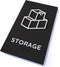 Storage Sign, ADA Compliant Modern Design Door Sign with Grade 2 Braille for Private Area, 3M Double Sided Tape