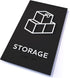 Storage Sign, ADA Compliant Modern Design Door Sign with Grade 2 Braille for Private Area, 3M Double Sided Tape
