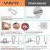 10 Pcs Stainless Steel 1.8 inch Pad Eye Plate U Hooks + 10 Pcs Snap Hook, Marine Hardware with Screws