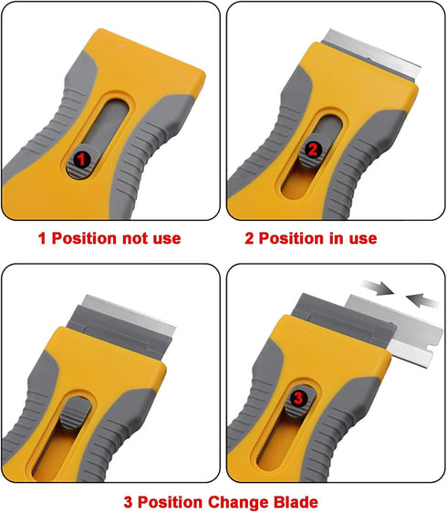 2 Pack 20PCS 10PCS Razor Blade Scraper, Scraper Tool with Scrapers Plastic Blades and Metal Blades for Cleaning