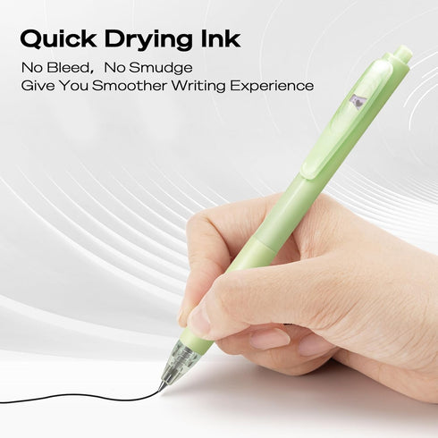 WRITECH Gel Pens Fine Point, Retractable Black Ink Smooth Writing 8ct 0.7mm Medium Point Tip for Note Taking
