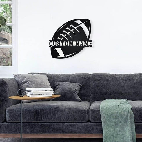 SweetJECCU 16 Personalized Custom Name Football with LED Night Light, Neon Light Wall Sign Colors Changing with Remote