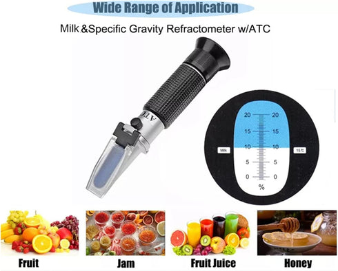 VGVGV 0-20% Brix Refractometer, Brix Refractometer Handheld Sugar Refractometer Sugar Concentration With ATC Sweetness