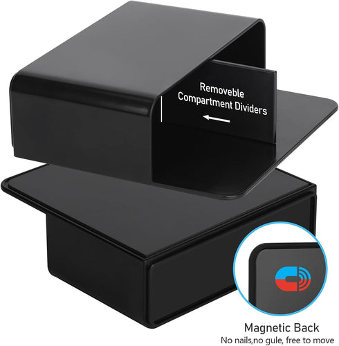 Magnetic Pen Holder,2 Pack Magnetic Dry Erase Marker Holder, Whiteboard Marker Holder, Magnet Pencil Holder, Magnetic Pen Holder for Refrigerator, Locker, Metal Cabinets, Office (Black) by EZ COZY