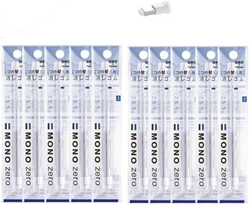 Tombow MONO Zero Pen-Style Eraser, 20 Refills, 2.5mm Rectangle Tip.