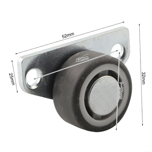 Cloudpower Black(1.25 inches) Swivel Gate Caster Wheels TPE Rubber Furniture Casters on Hardwood Tiles Vinyl Marble