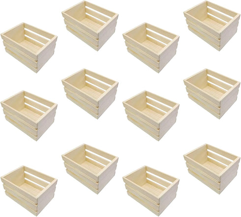 Vmohuyktx Rural Styles Pine Wood Miniature Box Decorative Storage Nesting Crates for Small