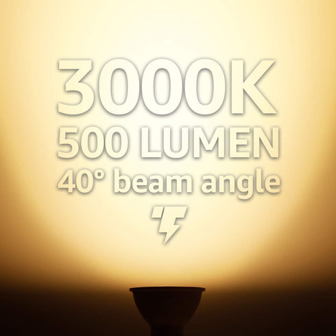 TORCHSTAR GU10 LED Bulbs, Dimmable, 500LM, 50W Halogen Equivalent, 3000K Warm White, 40 Beam Angle, Pack of 6