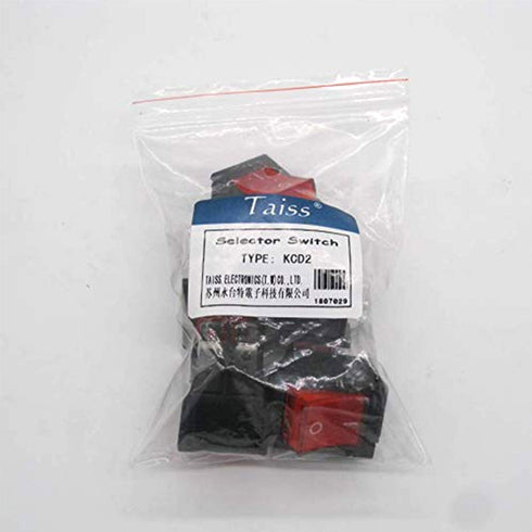 Taiss 5Pcs Rocker Switch, DPST ON/Off 4 Pin, 16A 250VAC/20A 125VAC with Red Light