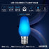 12-Pack C7 Bulbs 0.5W, Bulb, E12 LUXRITE LED Blue Replacement Light for String Lights, Shatterproof Colored Candelabra