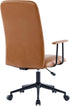Clyrava 360 Antique Brown PU Leather High Back Office Chair with Armrest Soft, Foam Seat Swivel, Black Powder Coated