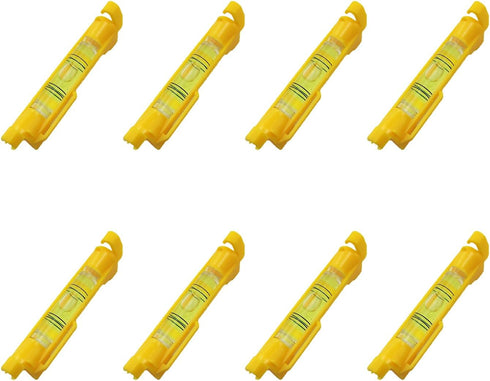 8PCS Mini Bubble Level 75x12.5mm Plastic Line Level Measurement Tool for Convenient Hanging, Suitable for Masonry,