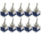 HiLetgo 10pcs AC 125V 6A ON/ON 6 Terminals 2 Position DPDT Toggle Switch MTS202