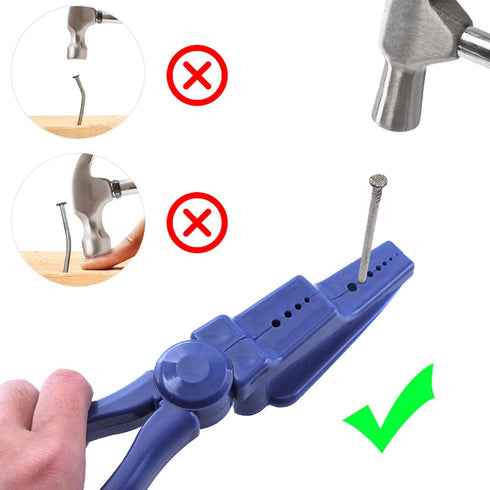 Generic Hammering Nail Pliers Nailing Holder, ABS Finger Protector with Smart Design, Portable Safety Hand Tool