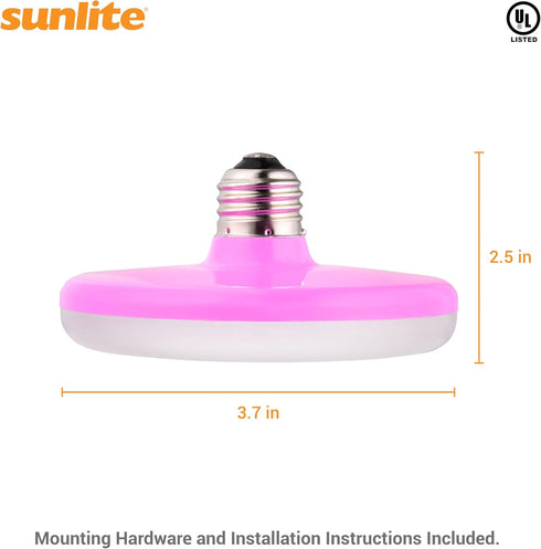 Bulbs, 7 550 3000K E26 120 110 Sunlite LED UFO Pendant Light Watts, Lumens, Warm White, Medium Base, Volts, Degree Beam