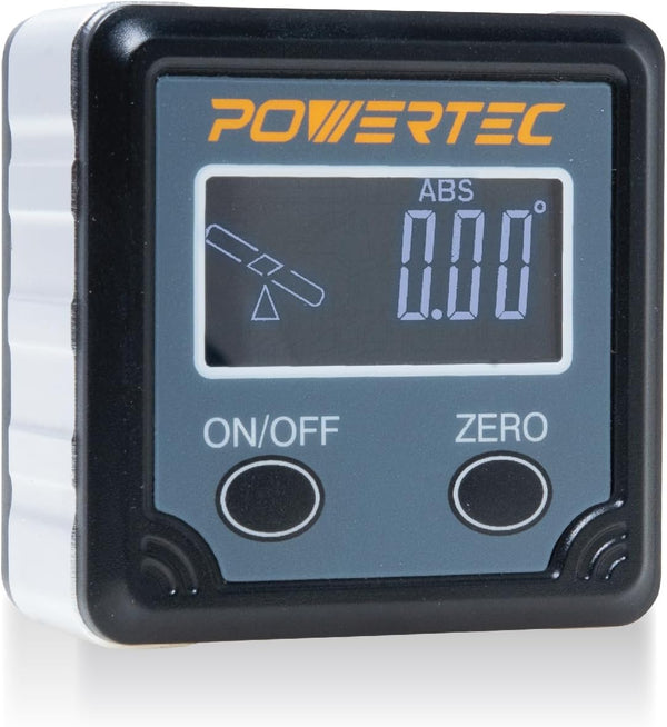 POWERTEC 71828 Digital Angle Gauge, Protractor and Level Box for Woodworking, 1 Pack