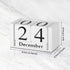 Wyleaves Vintage Wooden Calendar, Wooden Date Block Perpetual Calendar for Desk, Time Concept Rustic Wooden Cubes