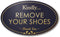Remove Your Shoes Sign, Black/Gold, Engraved, 3" x 5", Fade Resistant, Indoor/Outdoor Use, USA MADE