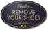 Remove Your Shoes Sign, Black/Gold, Engraved, 3" x 5", Fade Resistant, Indoor/Outdoor Use, USA MADE