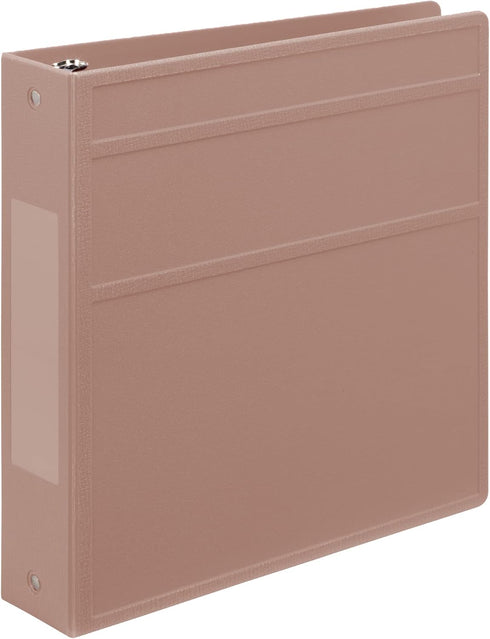 Carstens 2-Inch Heavy Duty 3-Ring Binder, Side Opening, Dusty Rose, Durable Plastic, Holds 300 US Letter Sheets, Made
